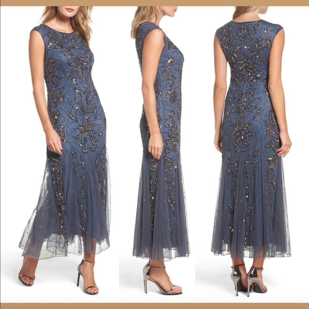 NEW Pisarro Nights Embellished‎ Mermaid Gown [SZ 12 US]
